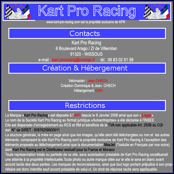 Contacts & Cr&eacute;dits de KPR